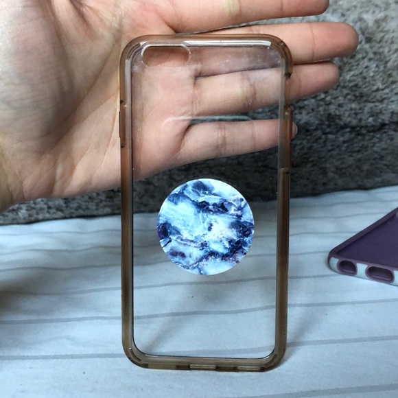 Clear iPhone 6s case with marble pop socket - Picture 3 of 3